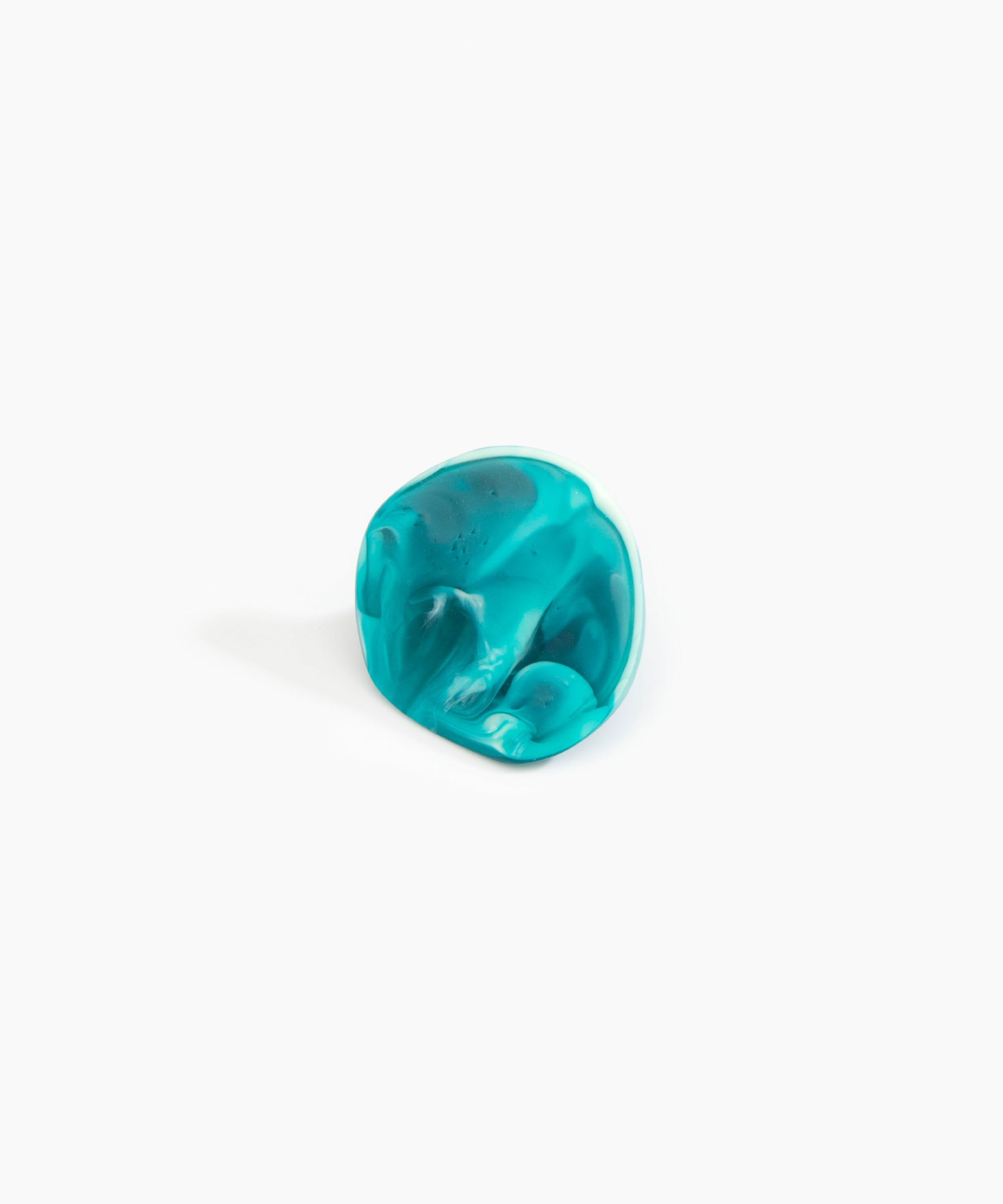 Dinosaur Designs Large Carved Ring Rings in Lagoon Colour resin 