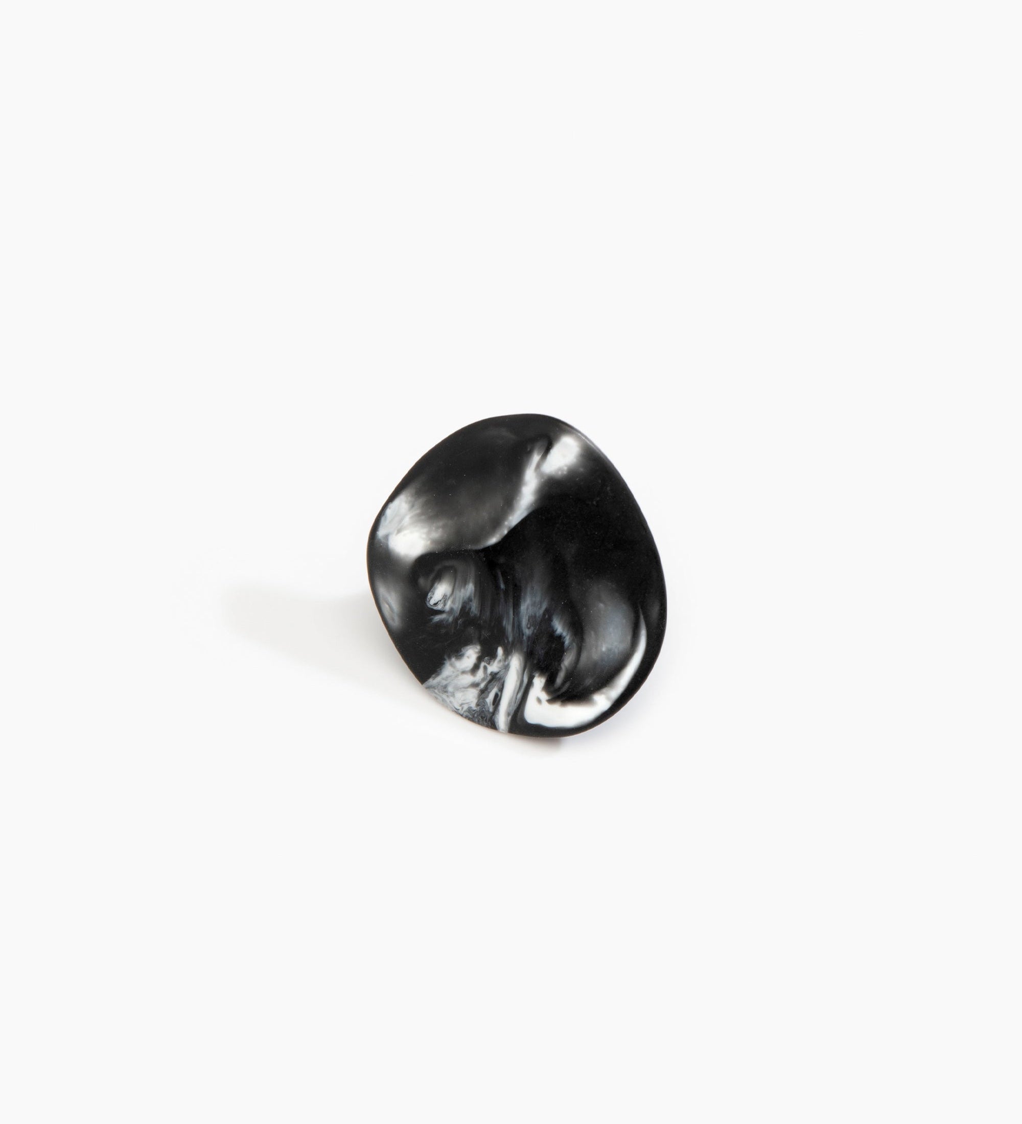 Dinosaur Designs Large Carved Ring Rings in Black Marble color resin 