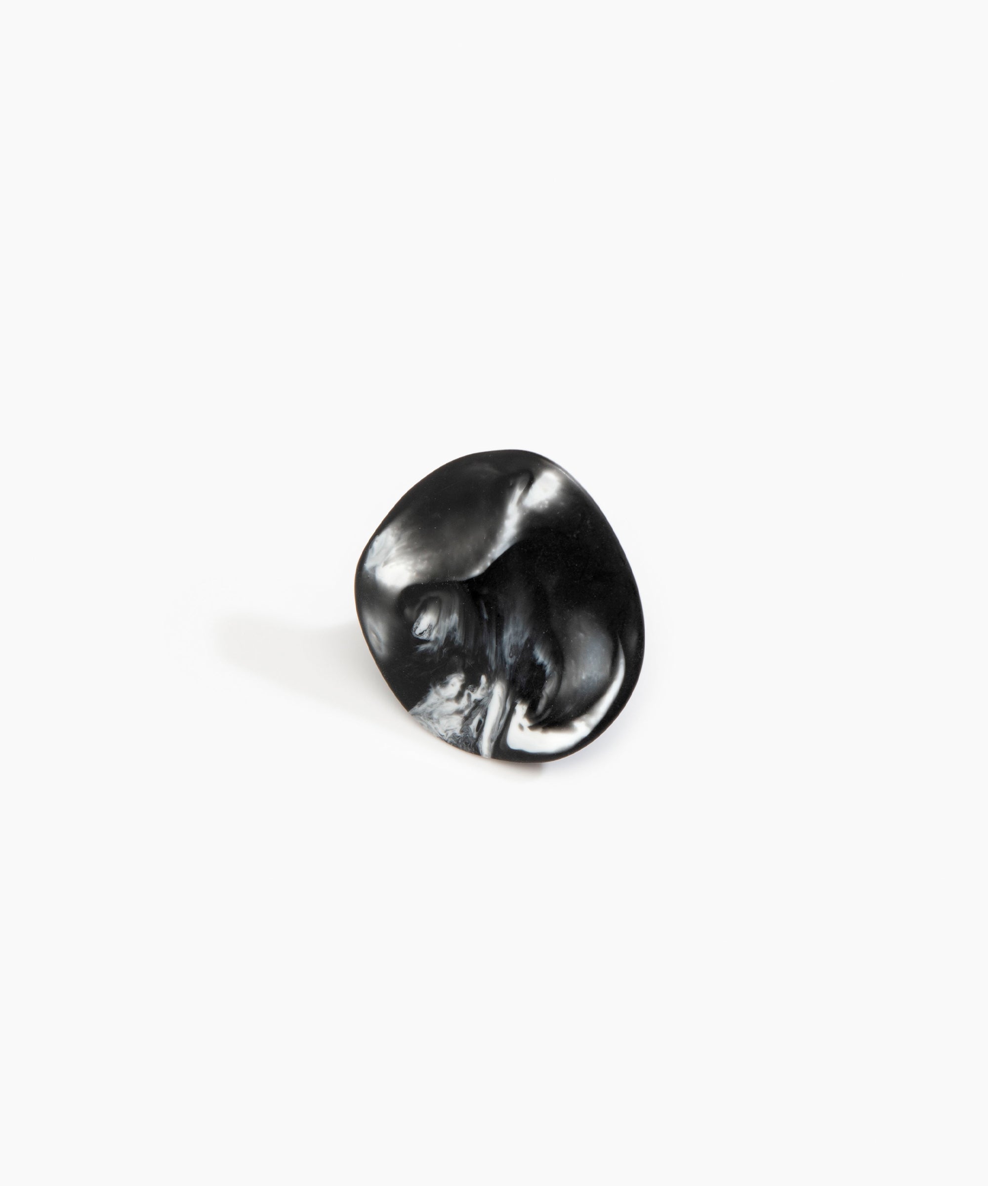 Dinosaur Designs Large Carved Ring Rings in Black Marble color resin 