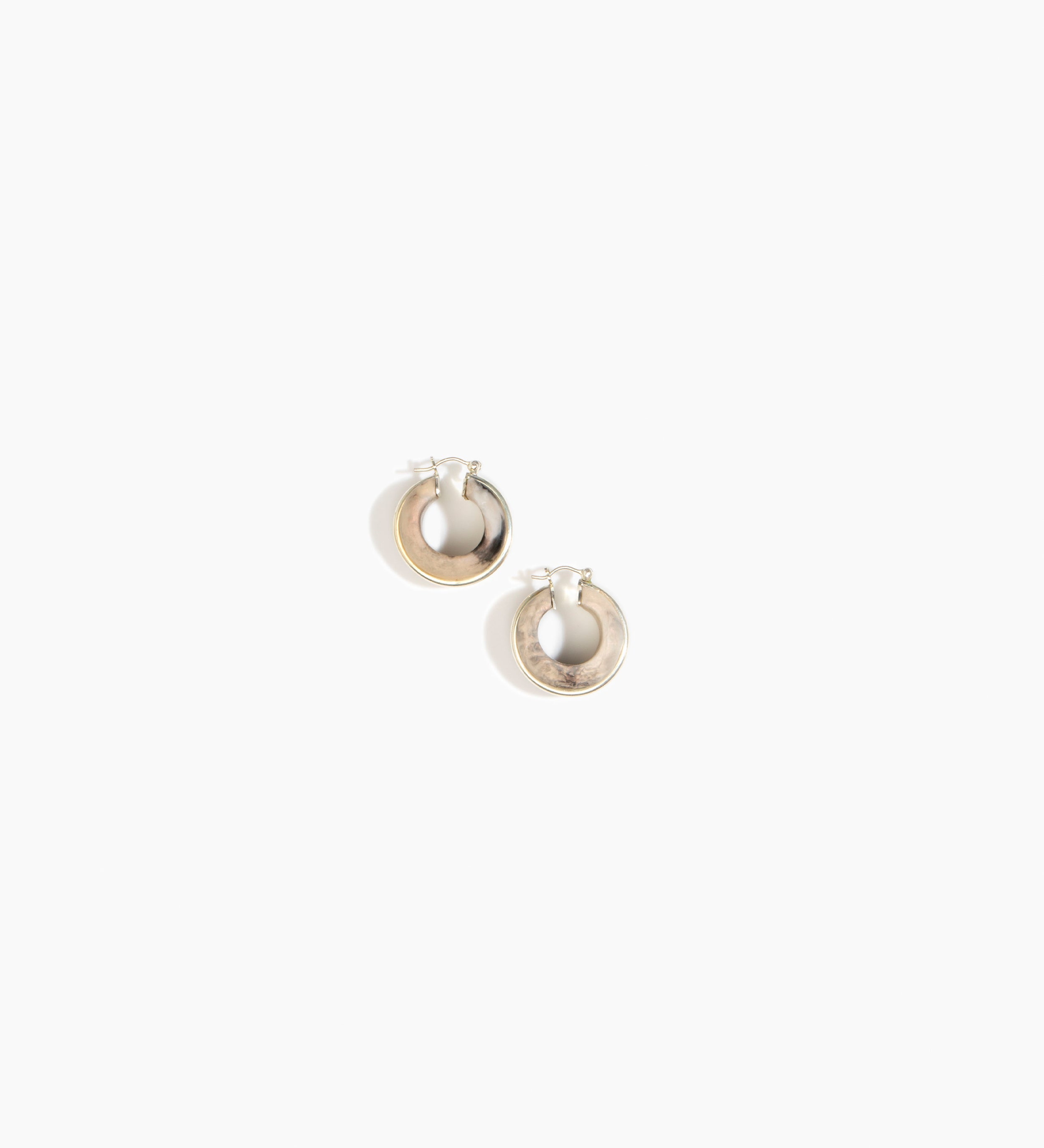 Dinosaur Designs Drift Hoop Earrings Earrings in Sandy Pearl color resin with Silver-Plated Brass Material