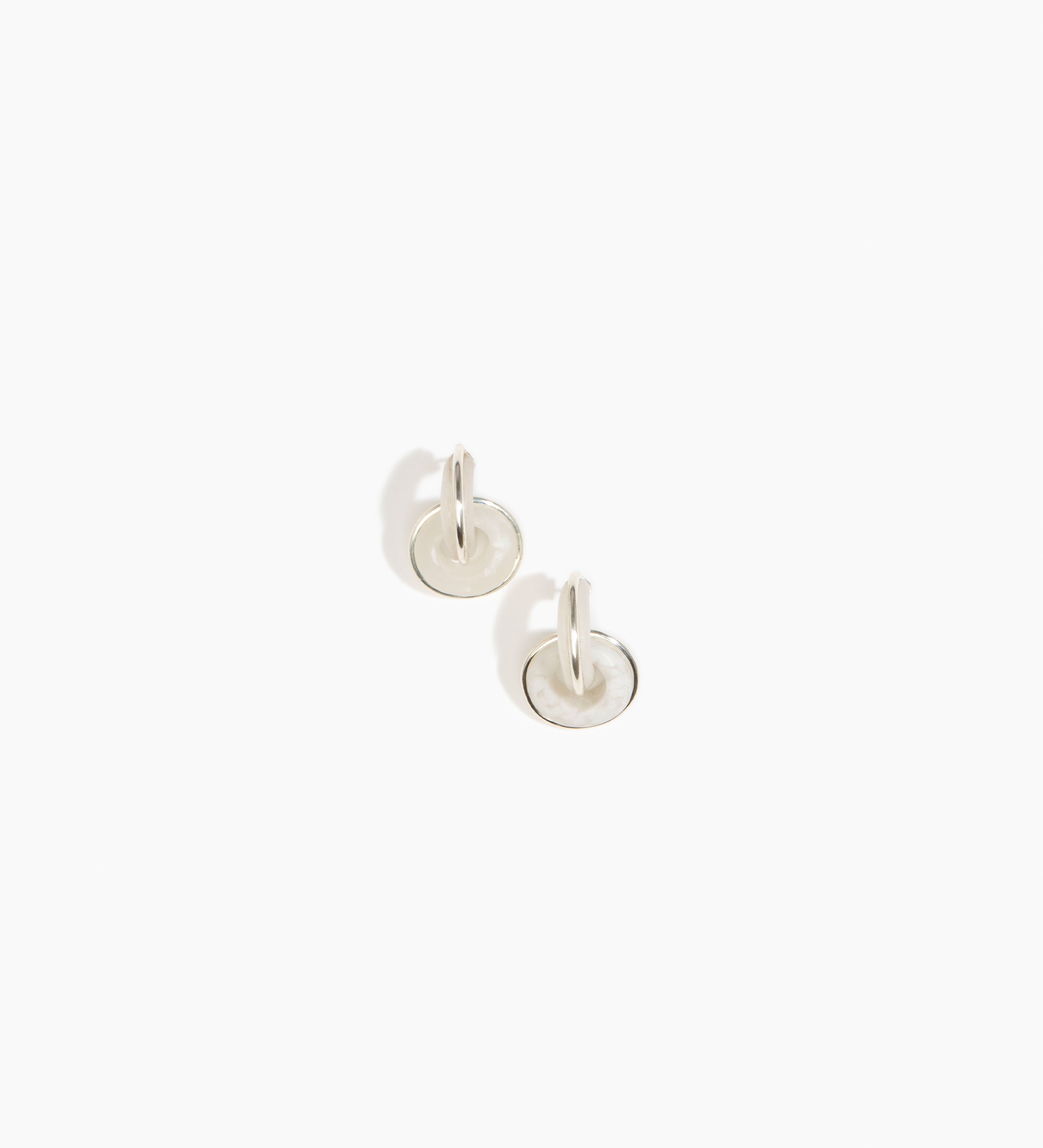 Dinosaur Designs Drift Link Earrings Earrings in Frost color resin with Silver-Plated Brass Material