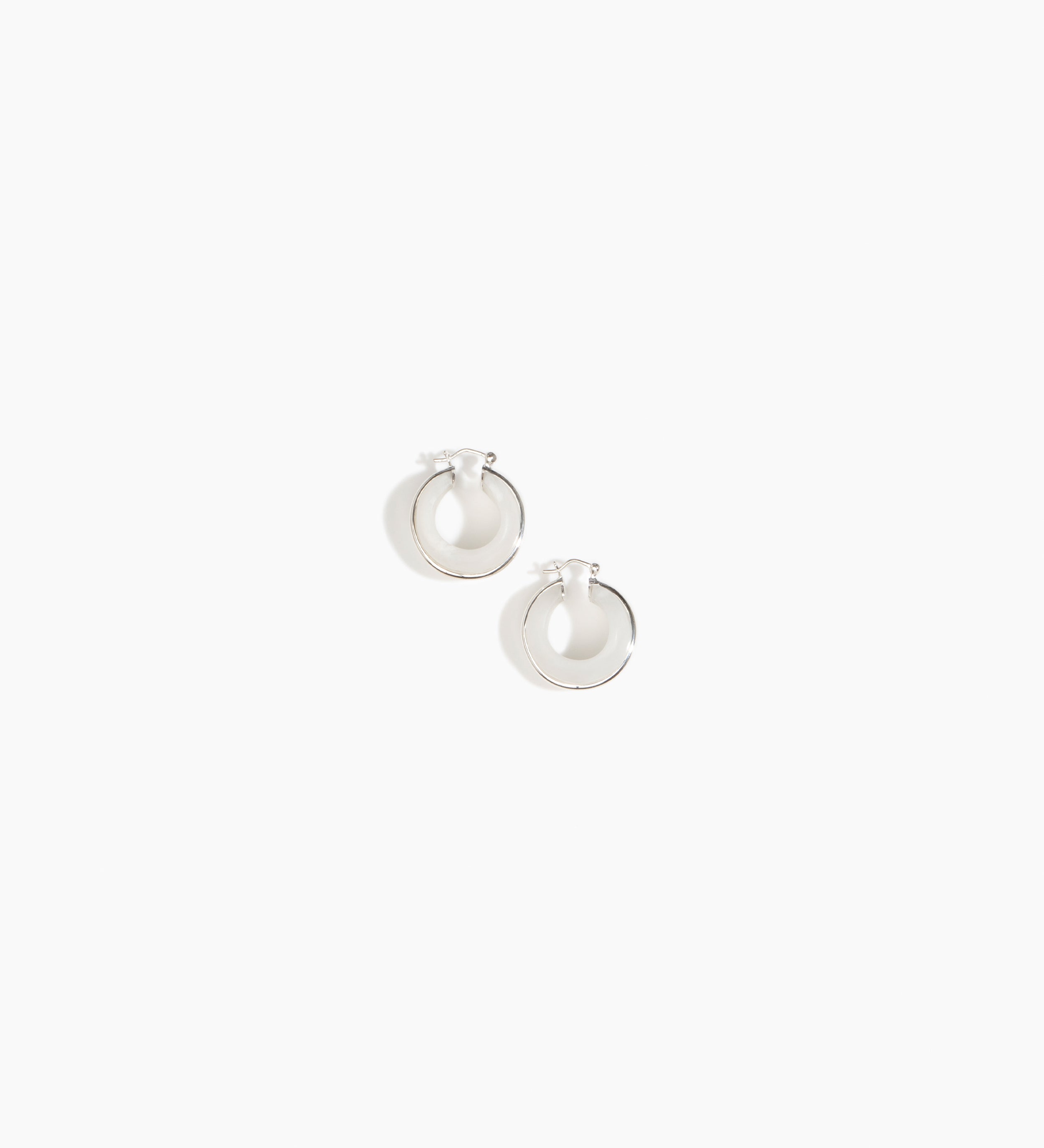 Dinosaur Designs Drift Hoop Earrings Earrings in Frost color resin with Silver-Plated Brass Material