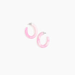 Dinosaur Designs Medium Pebble Loop Earrings Earrings in Shell Pink color resin 