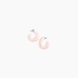 Dinosaur Designs Small Pebble Loop Earrings Earrings in Shell Pink color resin 