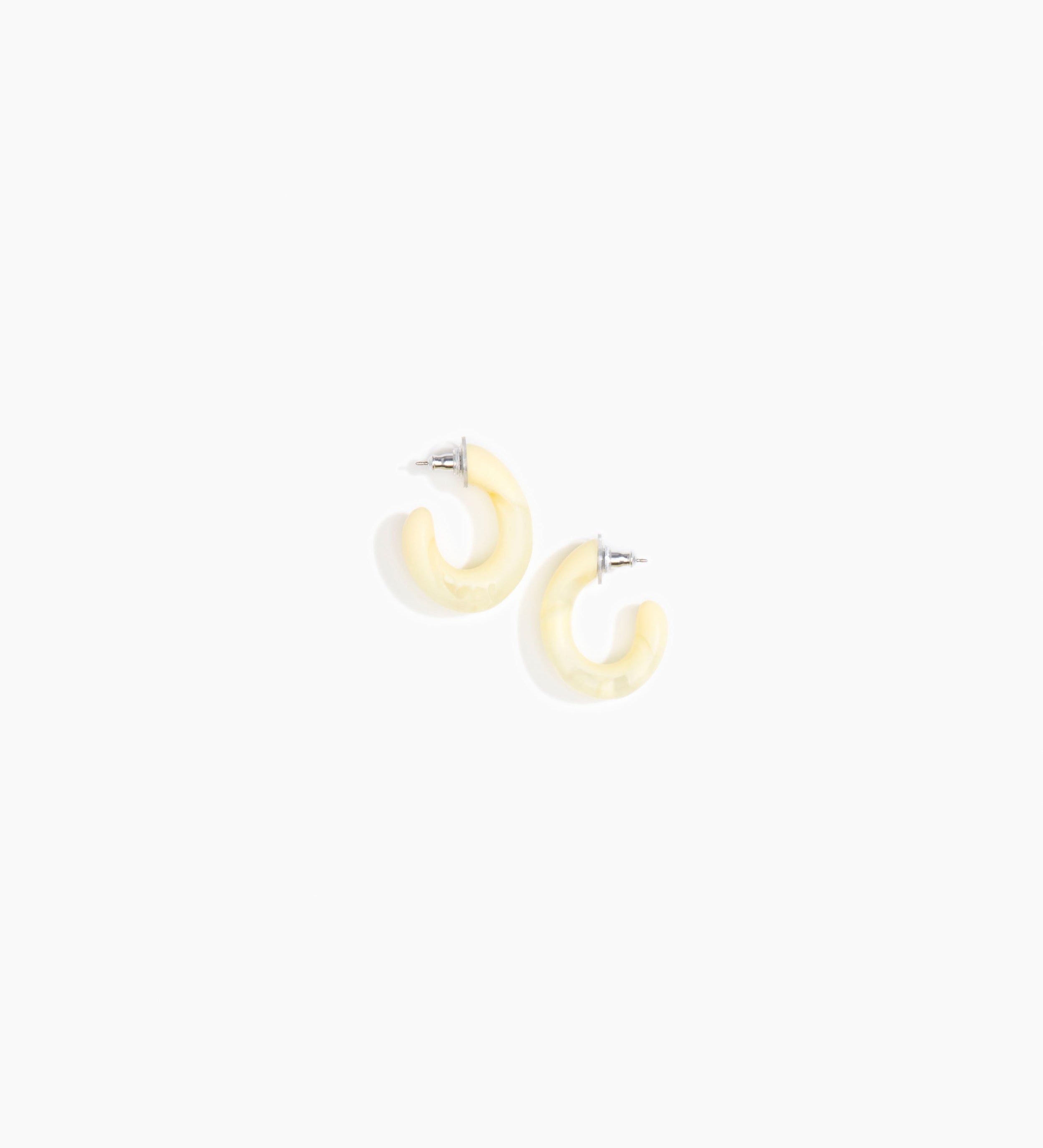 Dinosaur Designs Small Pebble Loop Earrings Earrings in Lemon color resin 