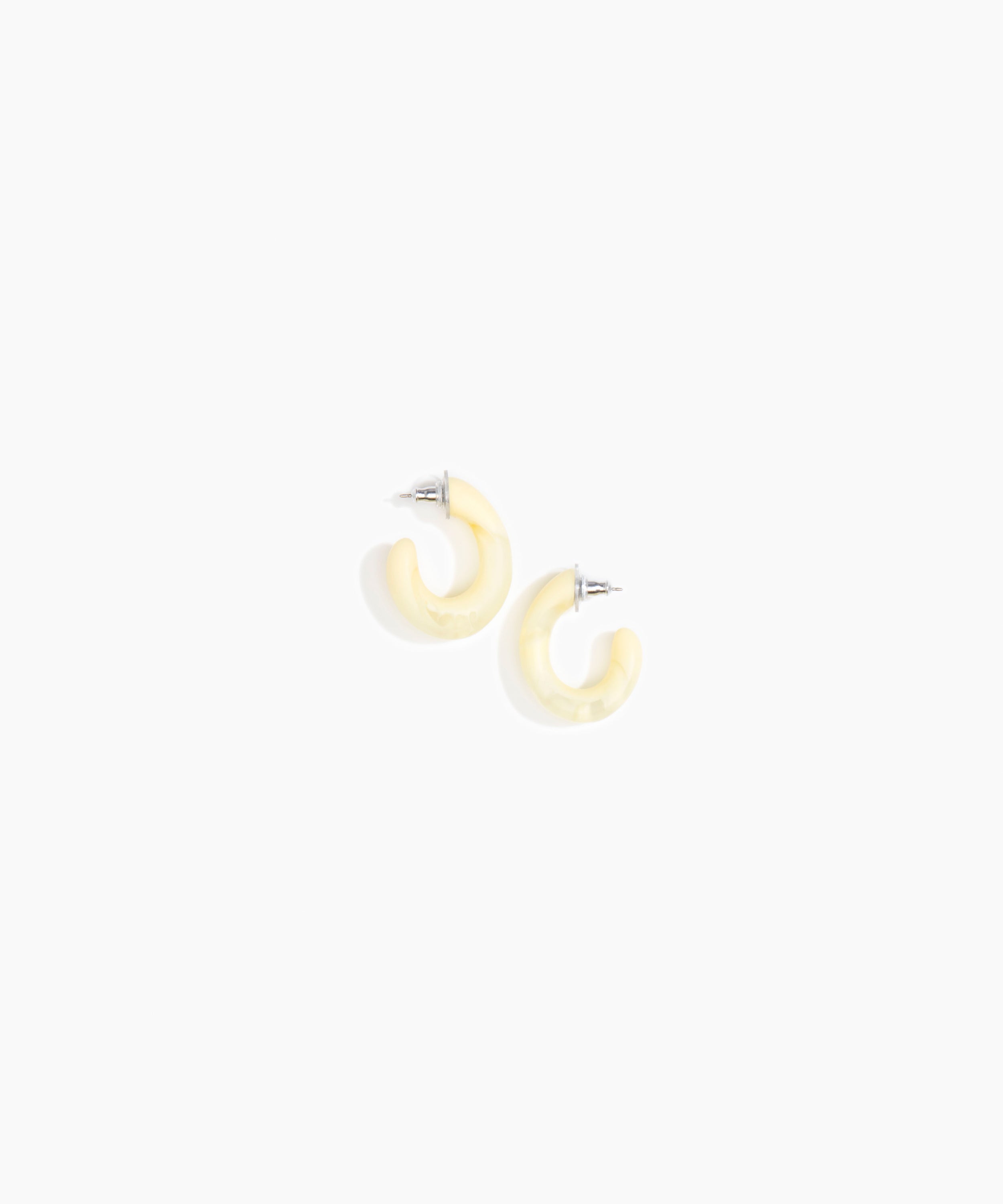 Dinosaur Designs Small Pebble Loop Earrings Earrings in Lemon color resin 