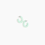 Dinosaur Designs Small Pebble Loop Earrings Earrings in Mint color resin 