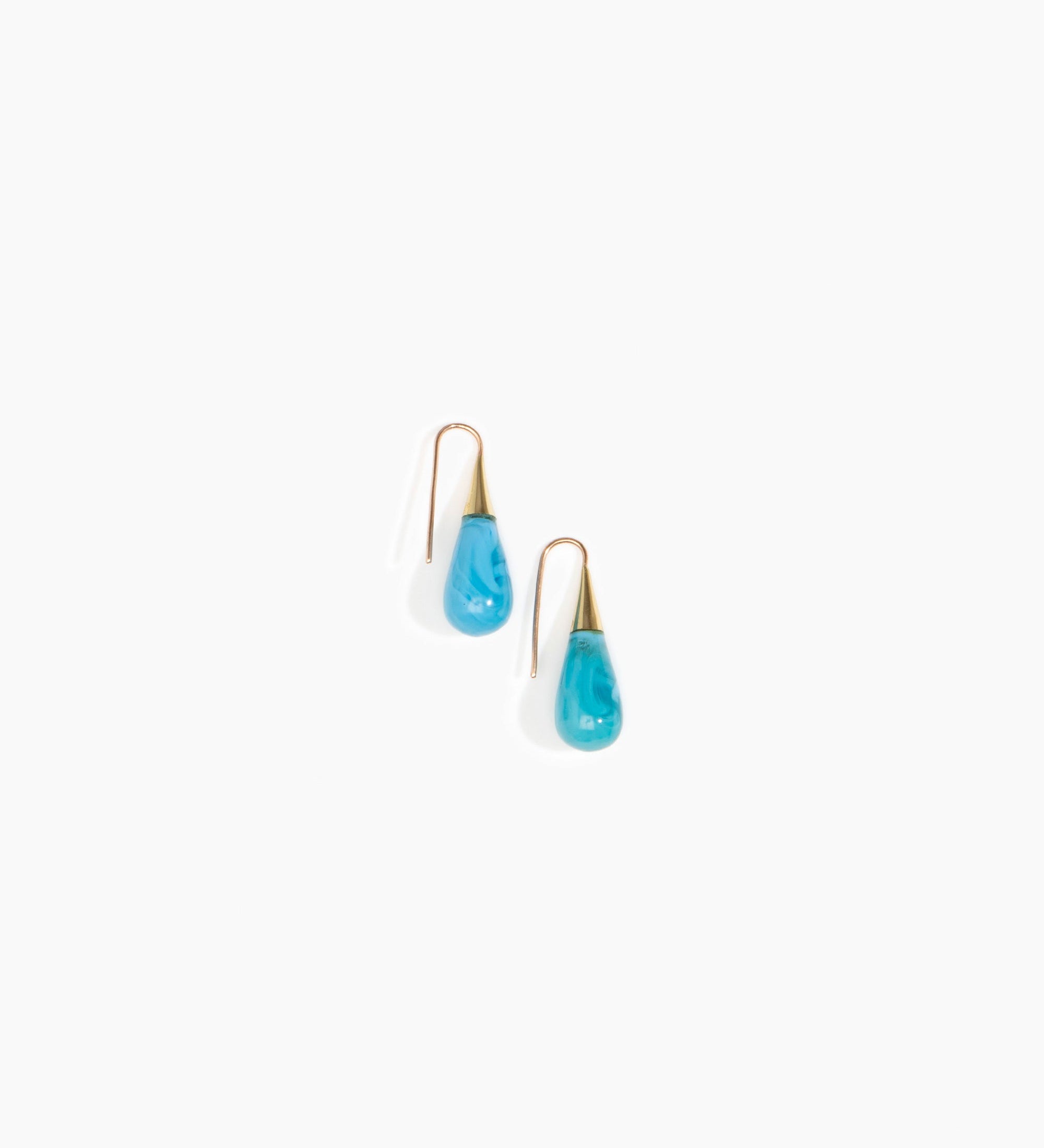 Dinosaur Designs Small Dew Drop Earrings Earrings in Sky color resin 