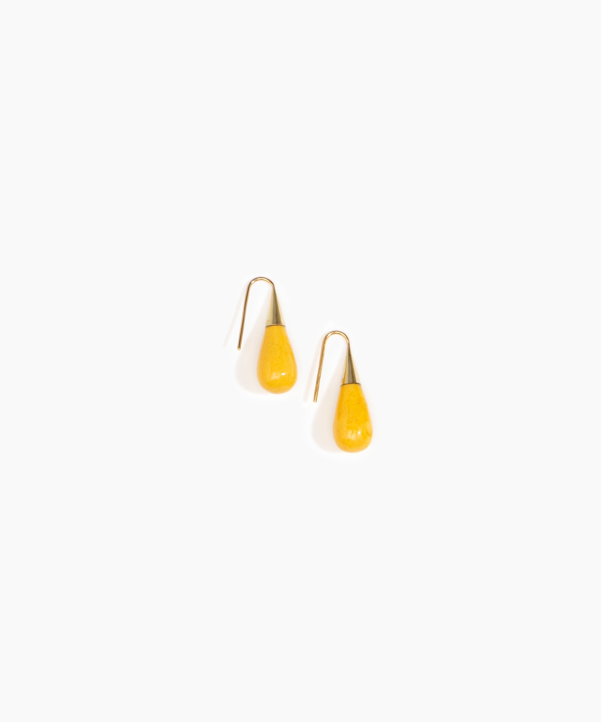 Dinosaur Designs Small Dew Drop Earrings Earrings in Honeycomb color resin 