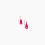 Dinosaur Designs Small Dew Drop Earrings Earrings in Flamingo color resin 