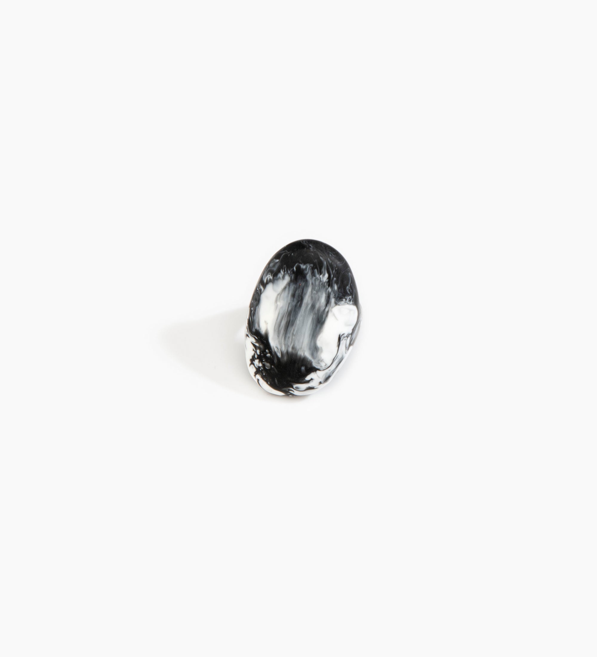 Dinosaur Designs Rock Ring Rings in Black Marble color resin with Regular Fit