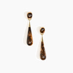 Dinosaur Designs Large Dew Drop Earrings Earrings in Light Horn color resin with Studs Backing