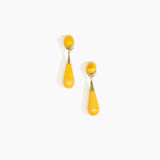 Dinosaur Designs Medium Dew Drop Earrings Earrings in Honeycomb color resin with Studs Backing