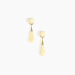 Dinosaur Designs Medium Dew Drop Earrings Earrings in Lemon color resin with Studs Backing