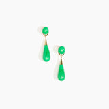 Dinosaur Designs Medium Dew Drop Earrings Earrings in Leaf color resin with Studs Backing