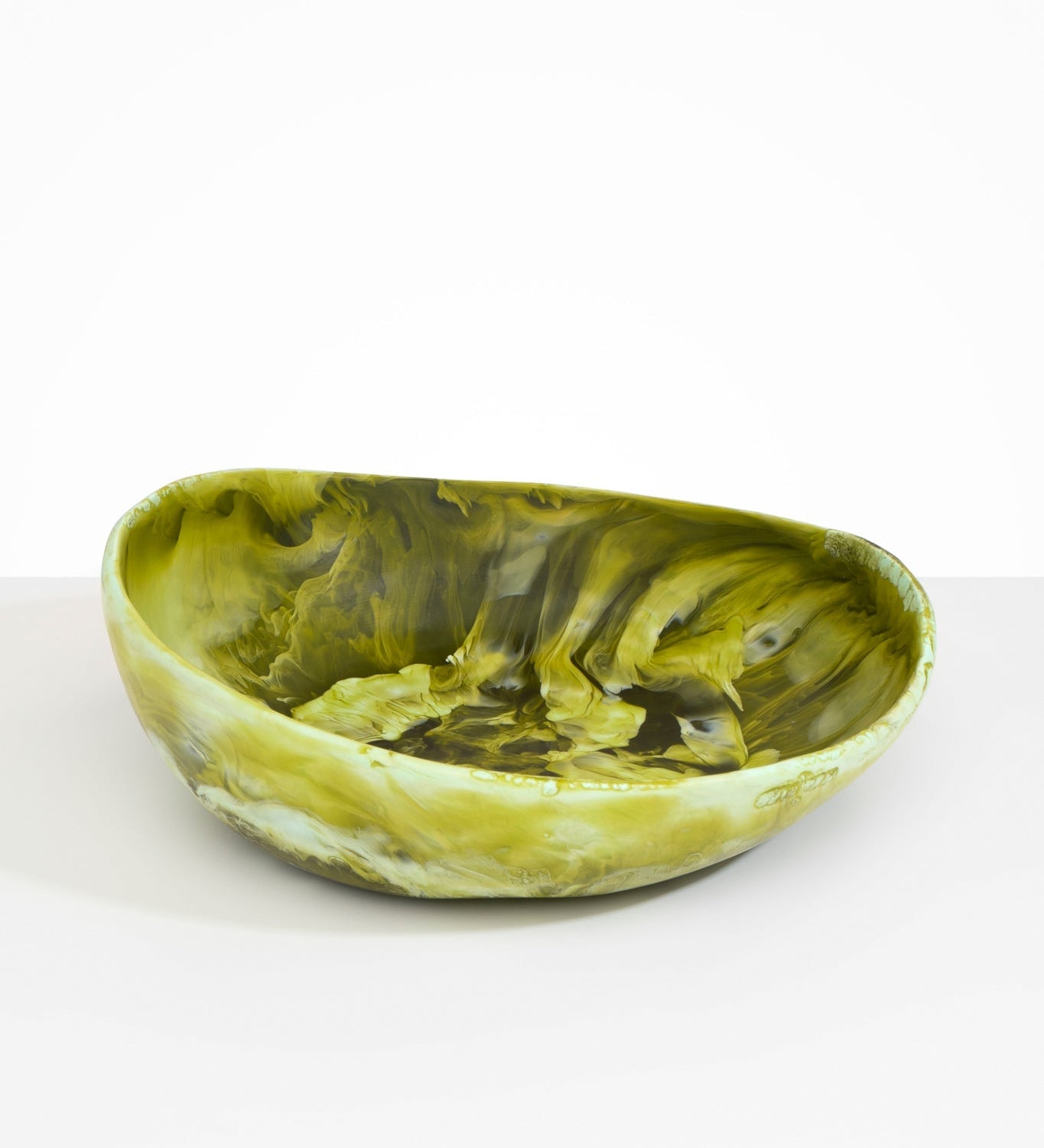 Dinosaur Designs Large Flow Bowl Bowls in Malachite Colour resin