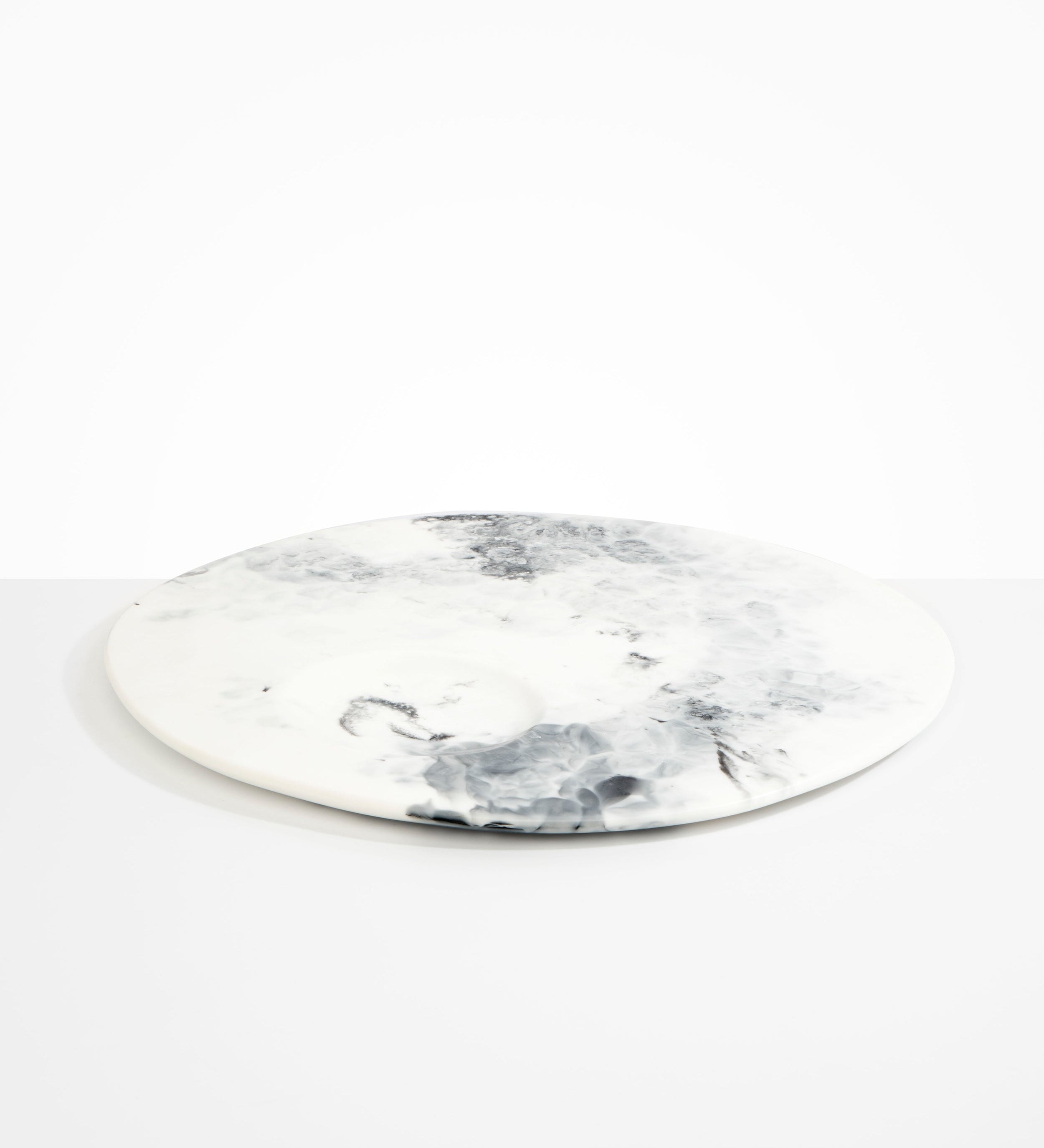 Dinosaur Designs Moon Cheese Platter Serving Platters in White Marble Colour resin