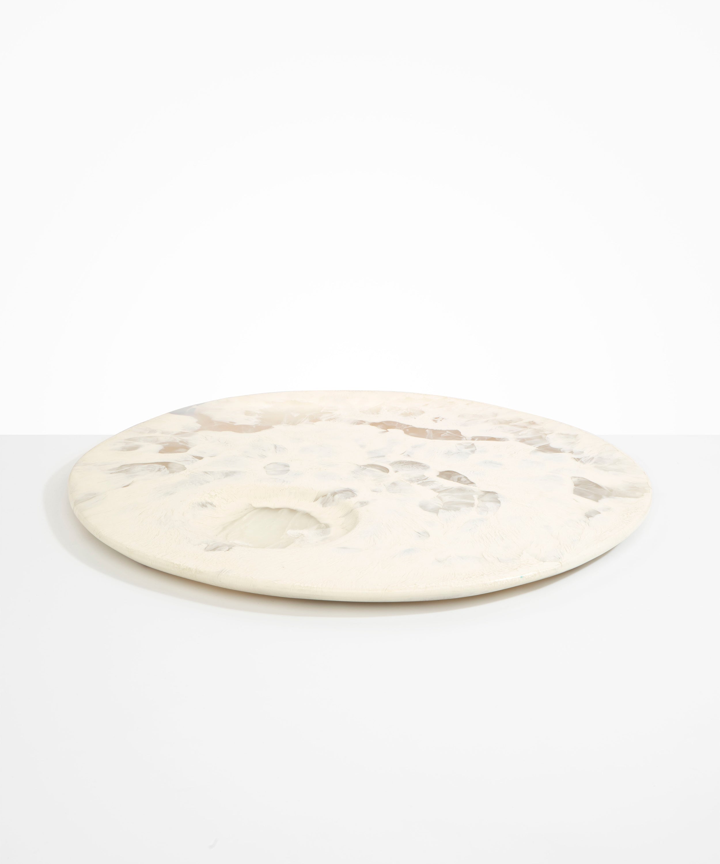 Dinosaur Designs Moon Cheese Platter Serving Platters in Chalk Swirl color resin