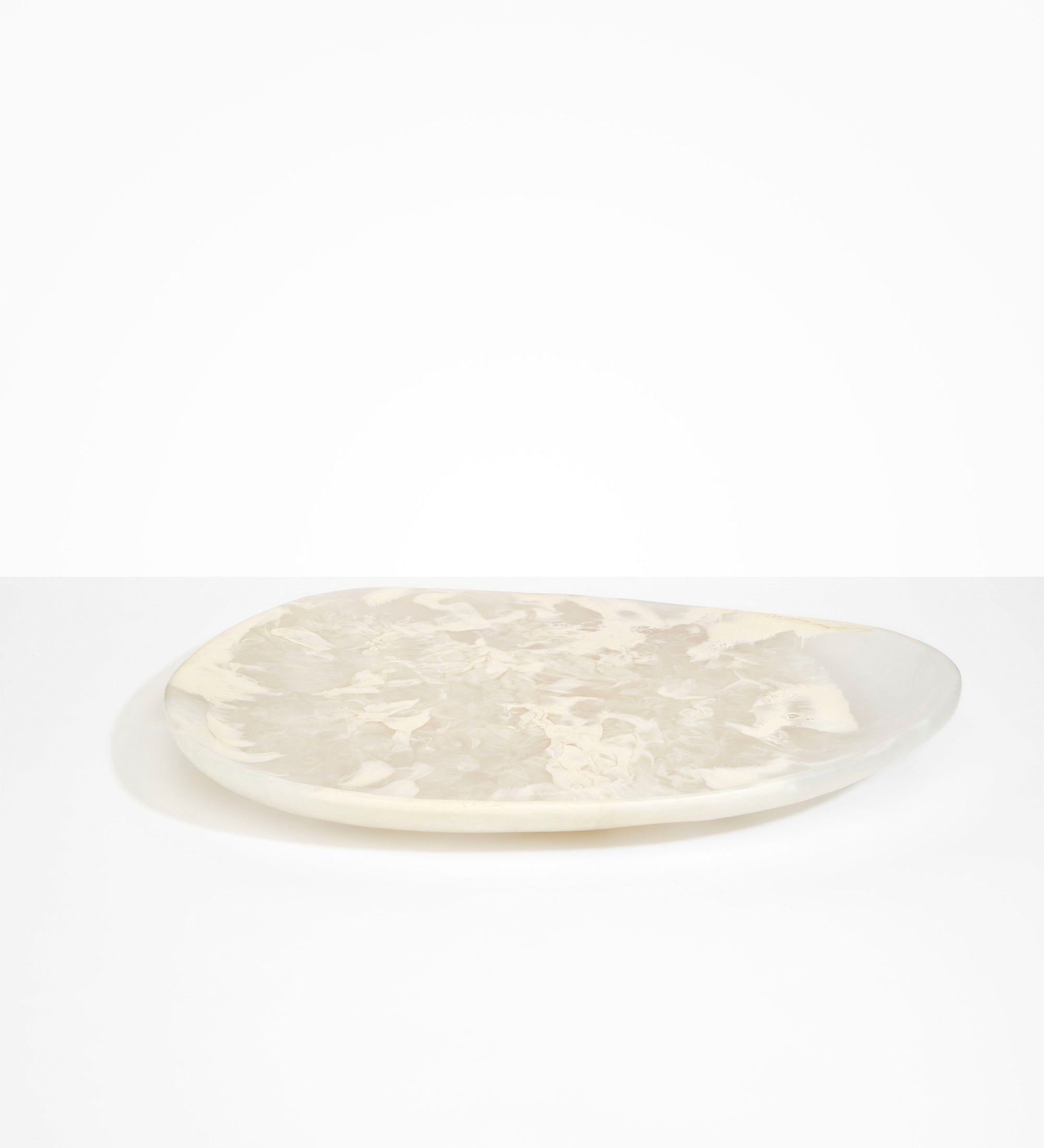 Dinosaur Designs Large Pebble Platter Serving Platters in Chalk Swirl color resin