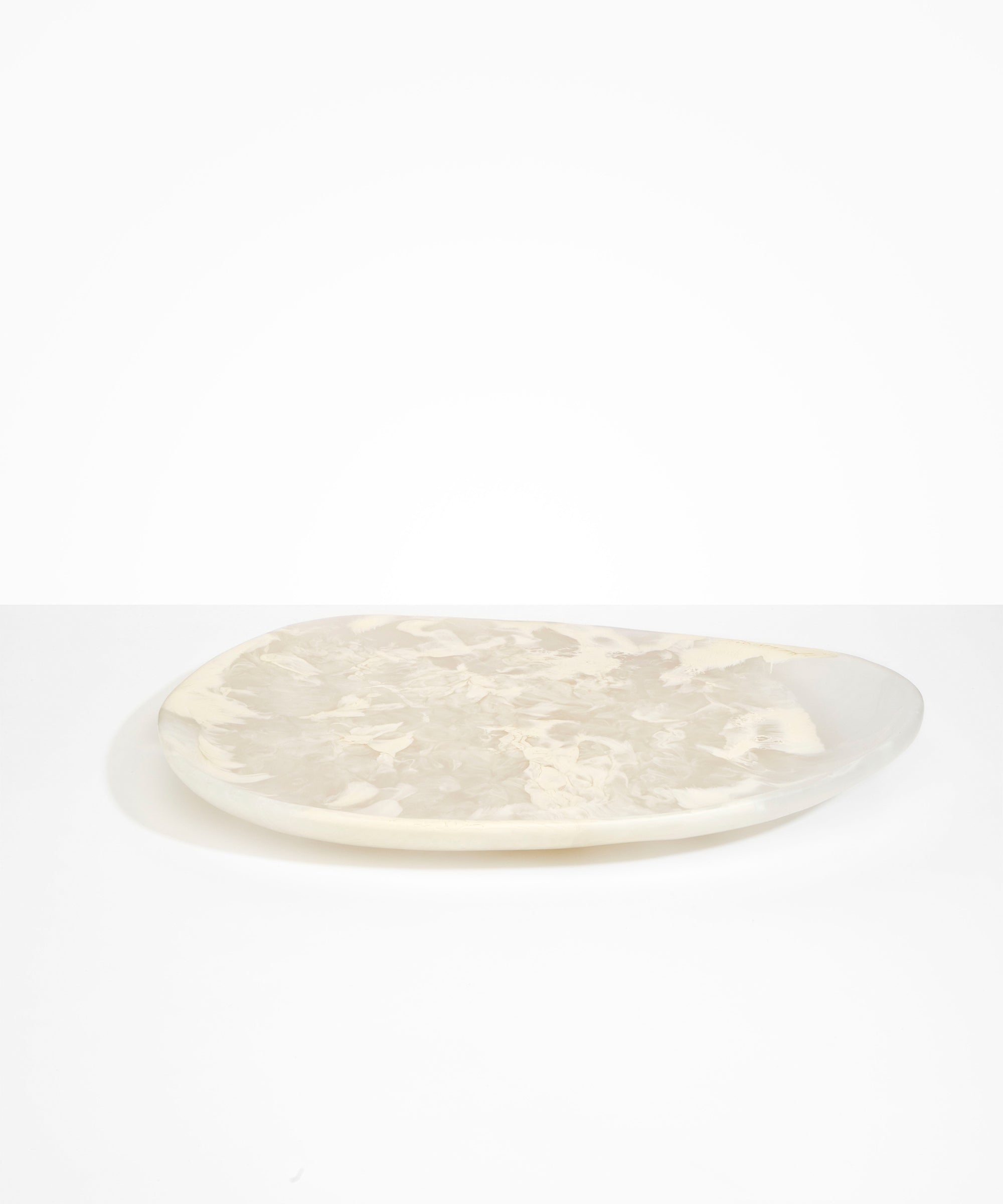 Dinosaur Designs Large Pebble Platter Serving Platters in Chalk Swirl color resin