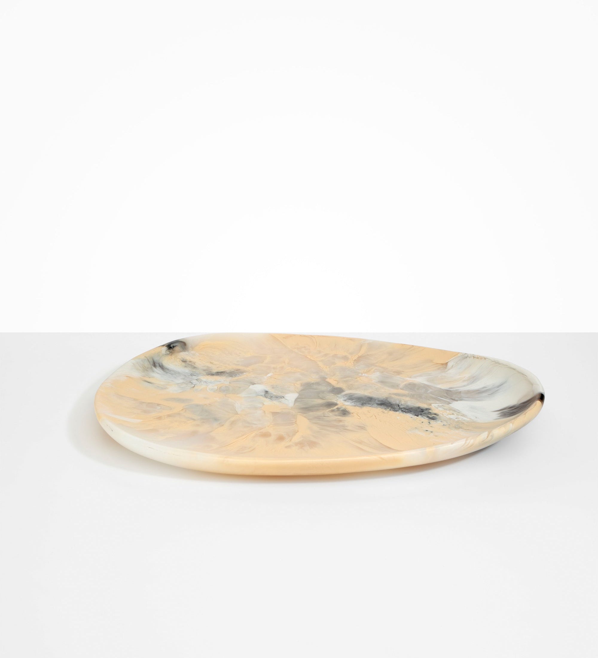 Dinosaur Designs Large Pebble Platter Serving Platters in Sandy Pearl color resin