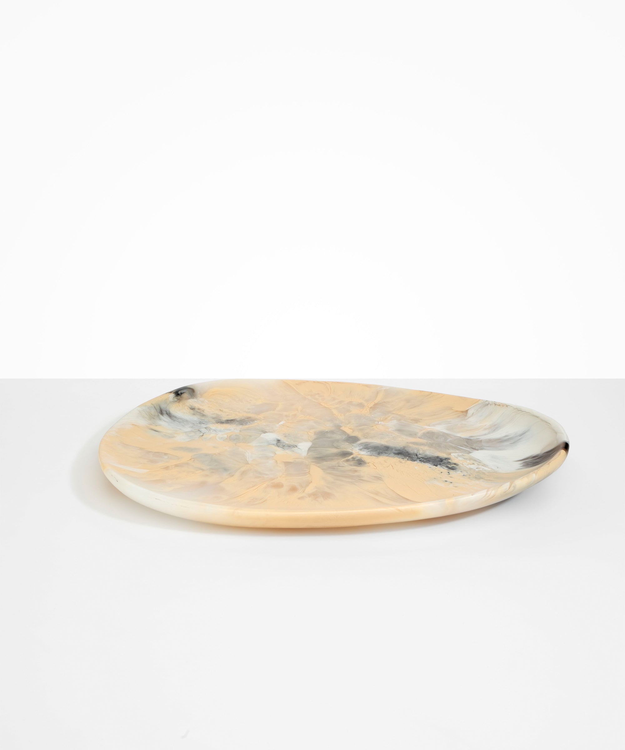 Dinosaur Designs Large Pebble Platter Serving Platters in Sandy Pearl color resin