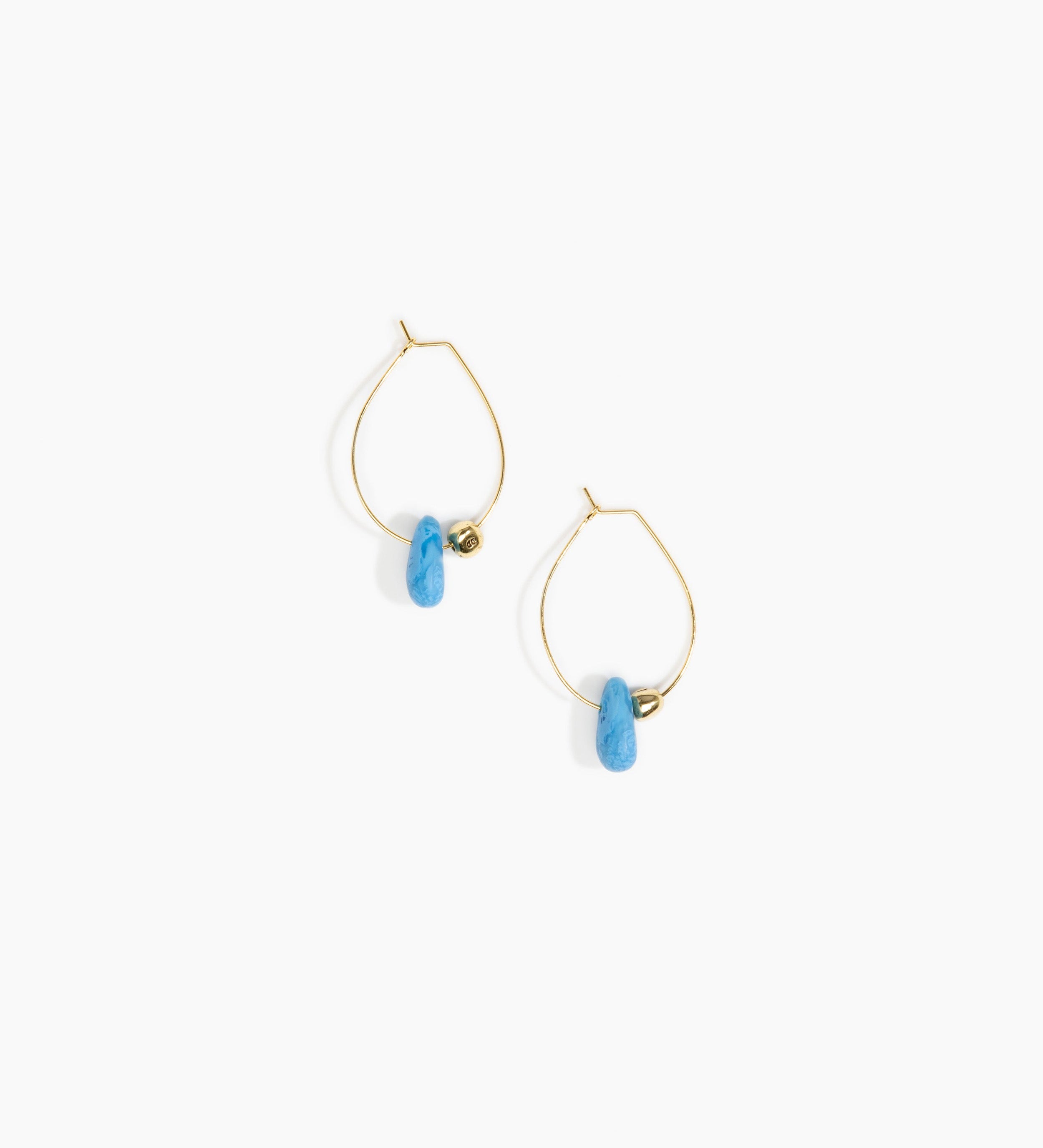 Dinosaur Designs Joie De Vivre Hoop Earrings Earrings in Sky color resin with Gold-Filled Material