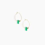 Dinosaur Designs Joie De Vivre Hoop Earrings Earrings in Leaf Colour resin with Gold-Filled Material