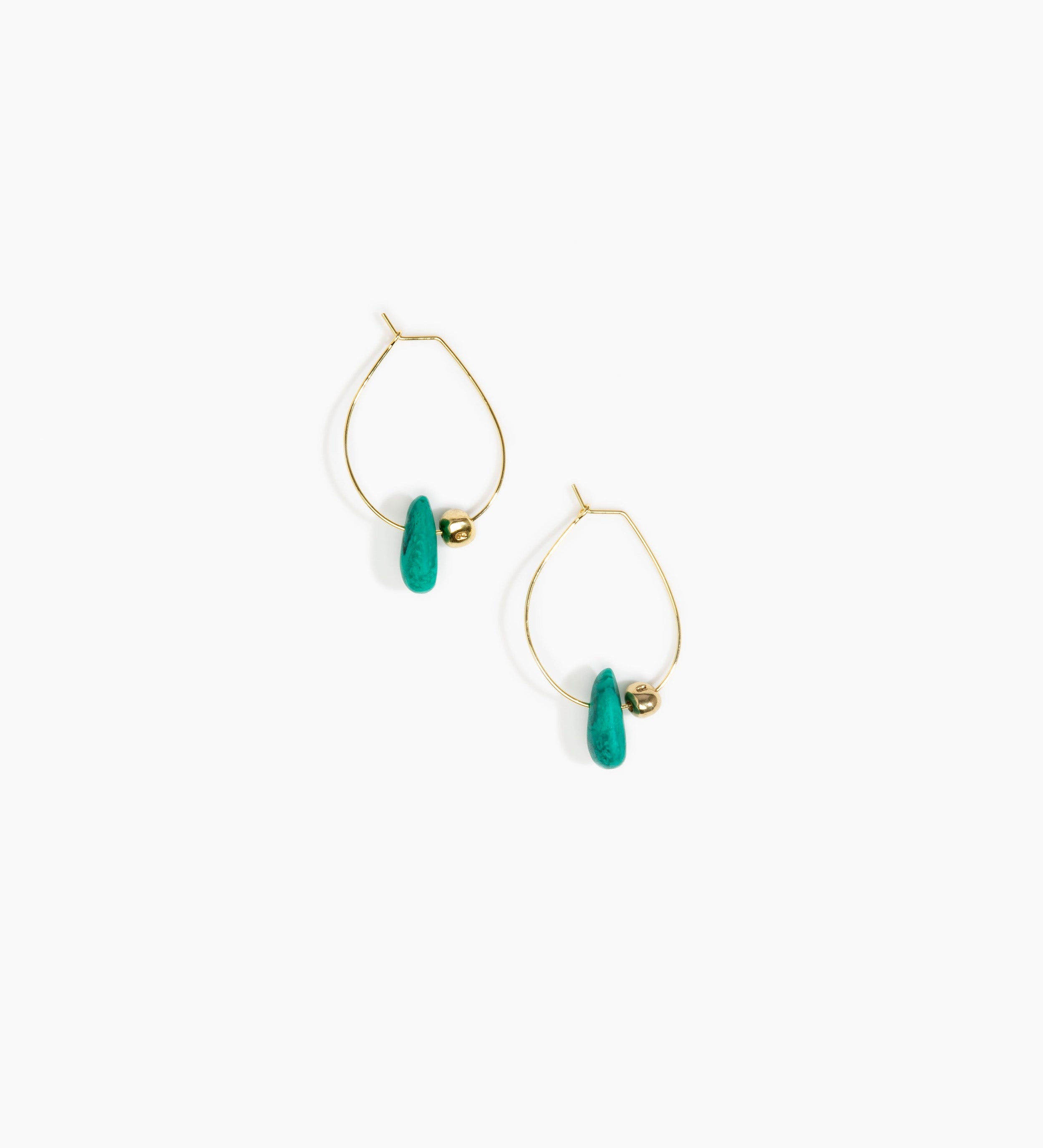 Dinosaur Designs Joie De Vivre Hoop Earrings Earrings in Mineral Swirl color resin with Gold-Filled Material