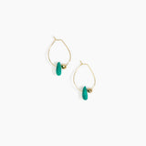 Dinosaur Designs Joie De Vivre Hoop Earrings Earrings in Mineral Swirl Colour resin with Gold-Filled Material