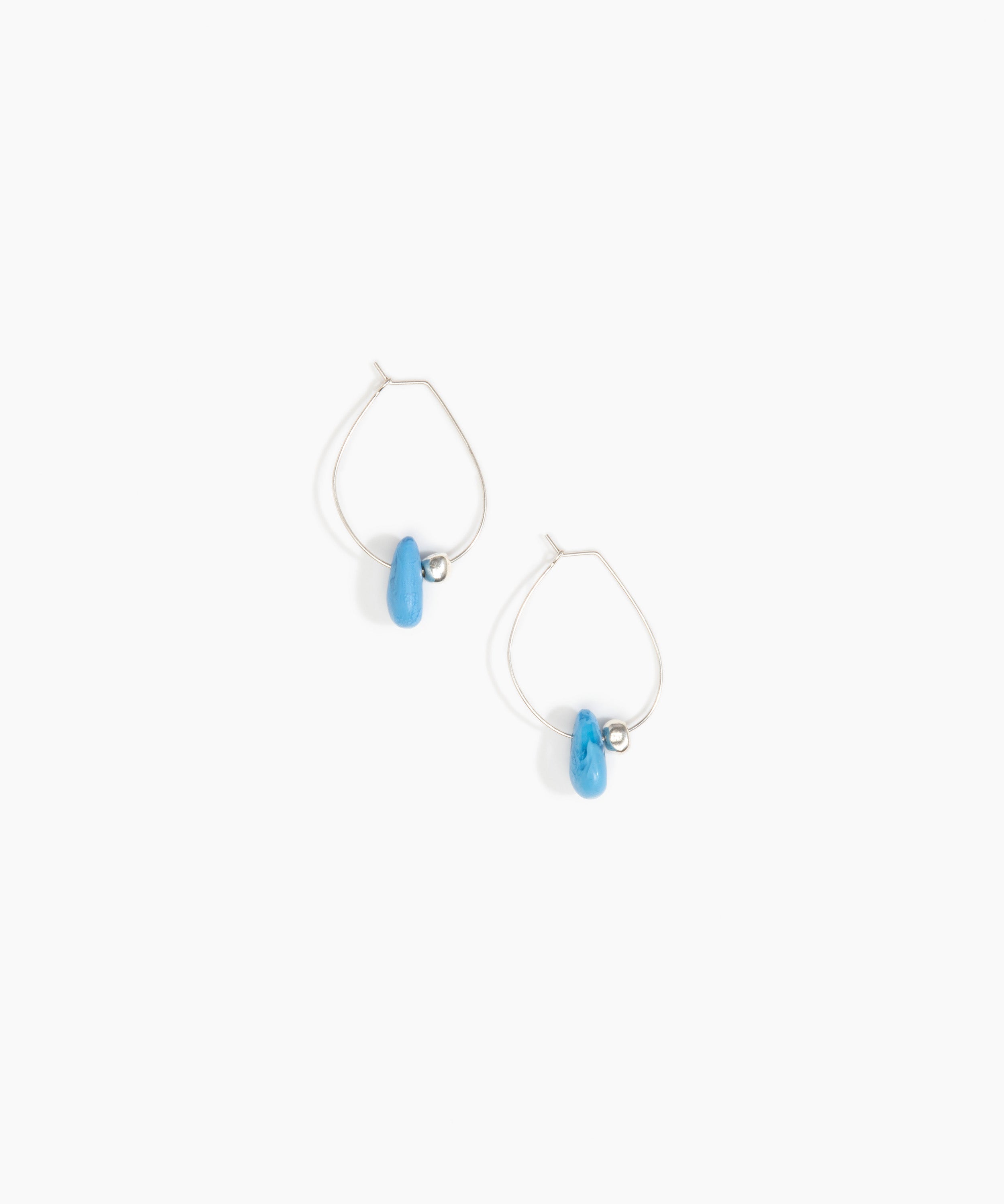 Dinosaur Designs Joie De Vivre Hoop Earrings Earrings in Sky Colour resin with 925 Sterling Silver Material