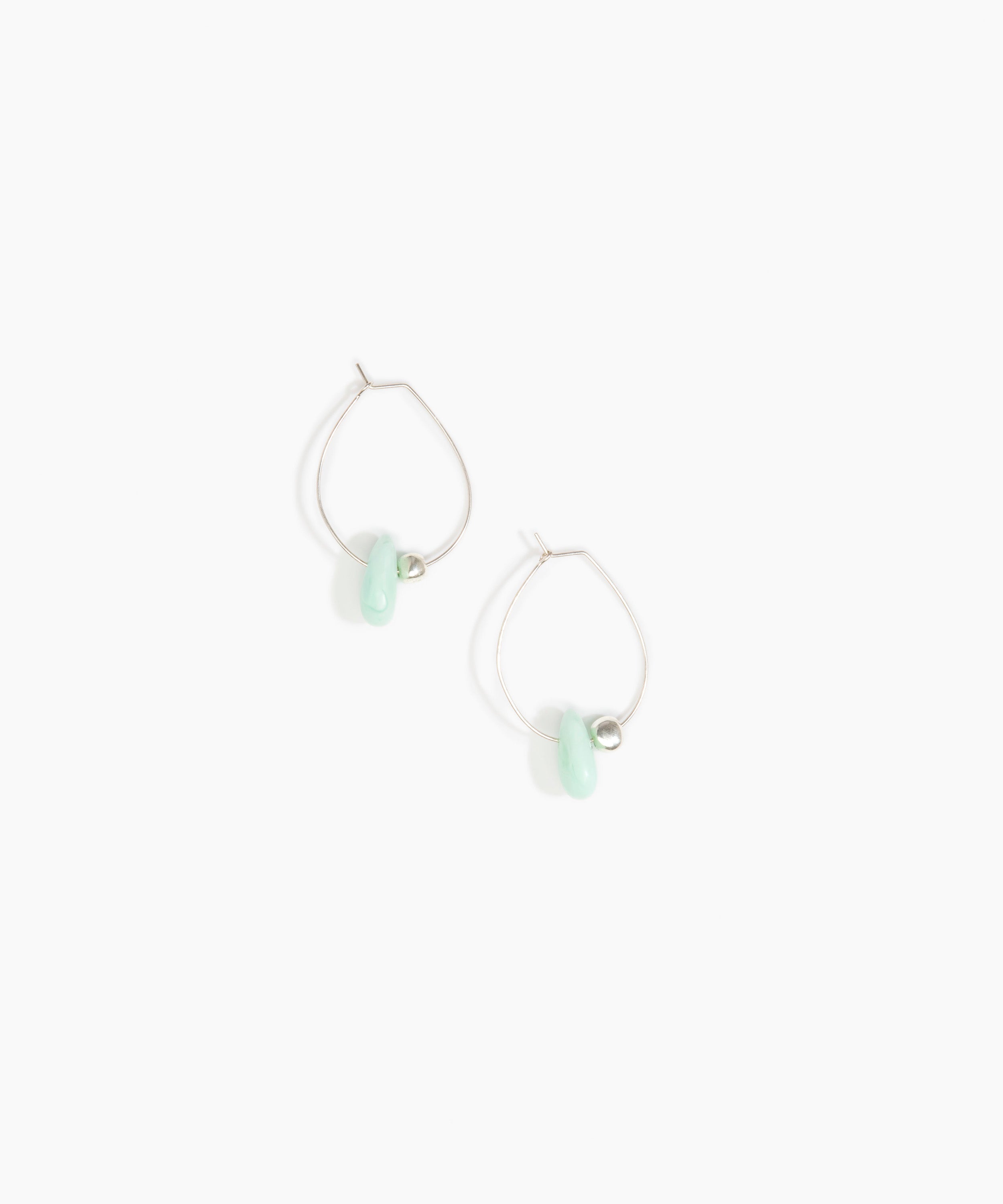 Dinosaur Designs Joie De Vivre Hoop Earrings Earrings in Mint Colour resin with 925 Sterling Silver Material