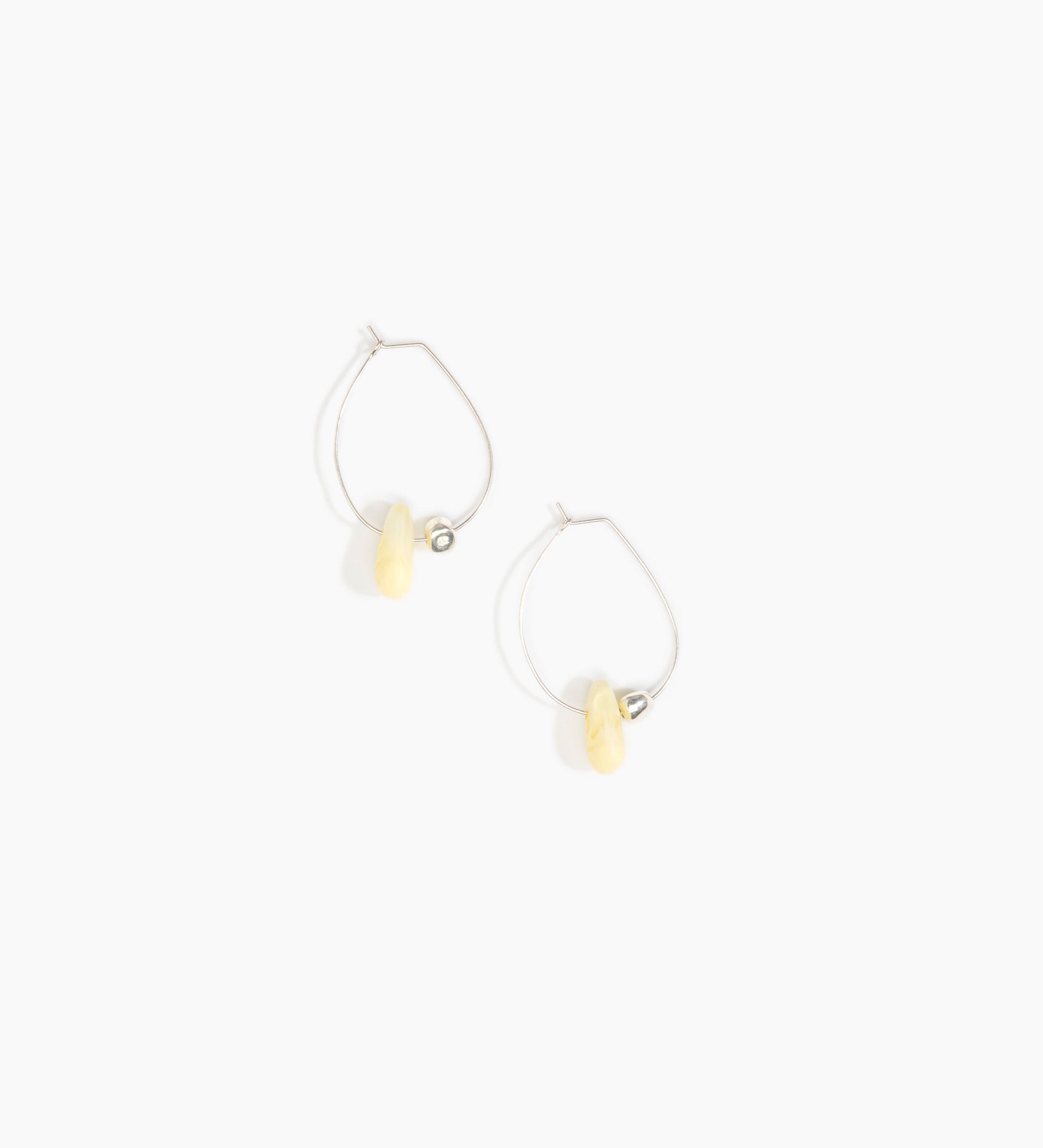 Dinosaur Designs Joie De Vivre Hoop Earrings Earrings in Lemon color resin with 925 Sterling Silver Material