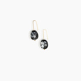 Dinosaur Designs Earth Wire Earrings Earrings in Black Marble color resin with Gold-Filled Material