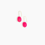 Dinosaur Designs Earth Wire Earrings Earrings in Flamingo color resin with Gold-Filled Material