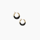 Dinosaur Designs Small Horn Hoop Earrings Earrings in Black color resin 