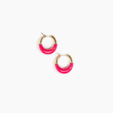 Dinosaur Designs Small Horn Hoop Earrings Earrings in Flamingo color resin 