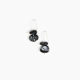 Dinosaur Designs Temple Earth Wire Earrings Earrings in Black Marble color resin with 925 Sterling Silver Material