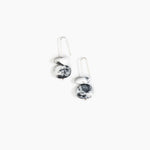 Dinosaur Designs Temple Earth Wire Earrings Earrings in White Marble color resin with 925 Sterling Silver Material