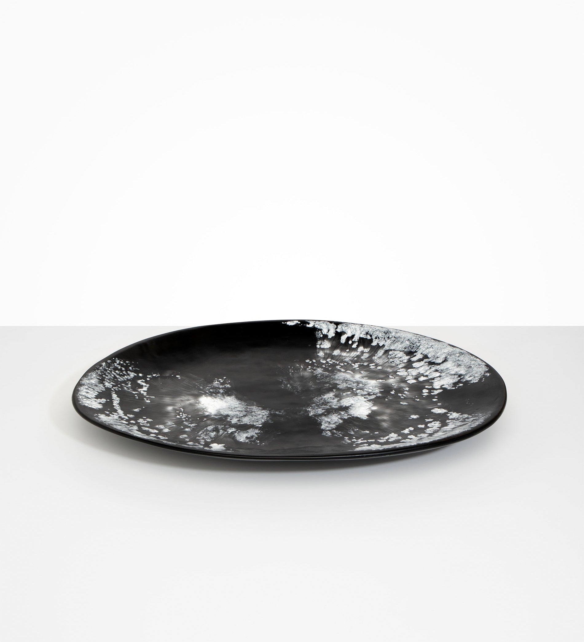 Dinosaur Designs Long Temple Platter Serving Platters in Black Marble color resin