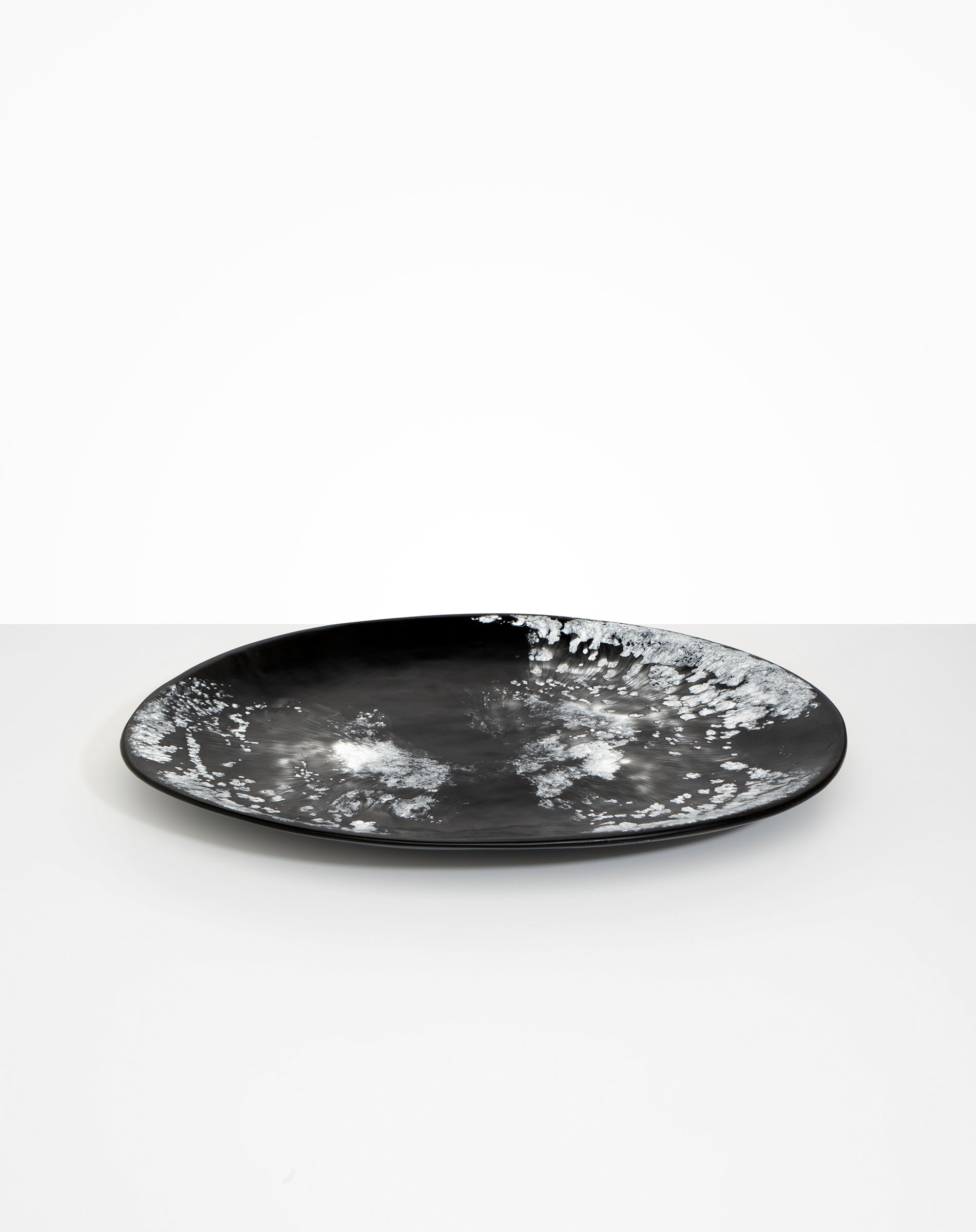 Dinosaur Designs Long Temple Platter Serving Platters in Black Marble color resin