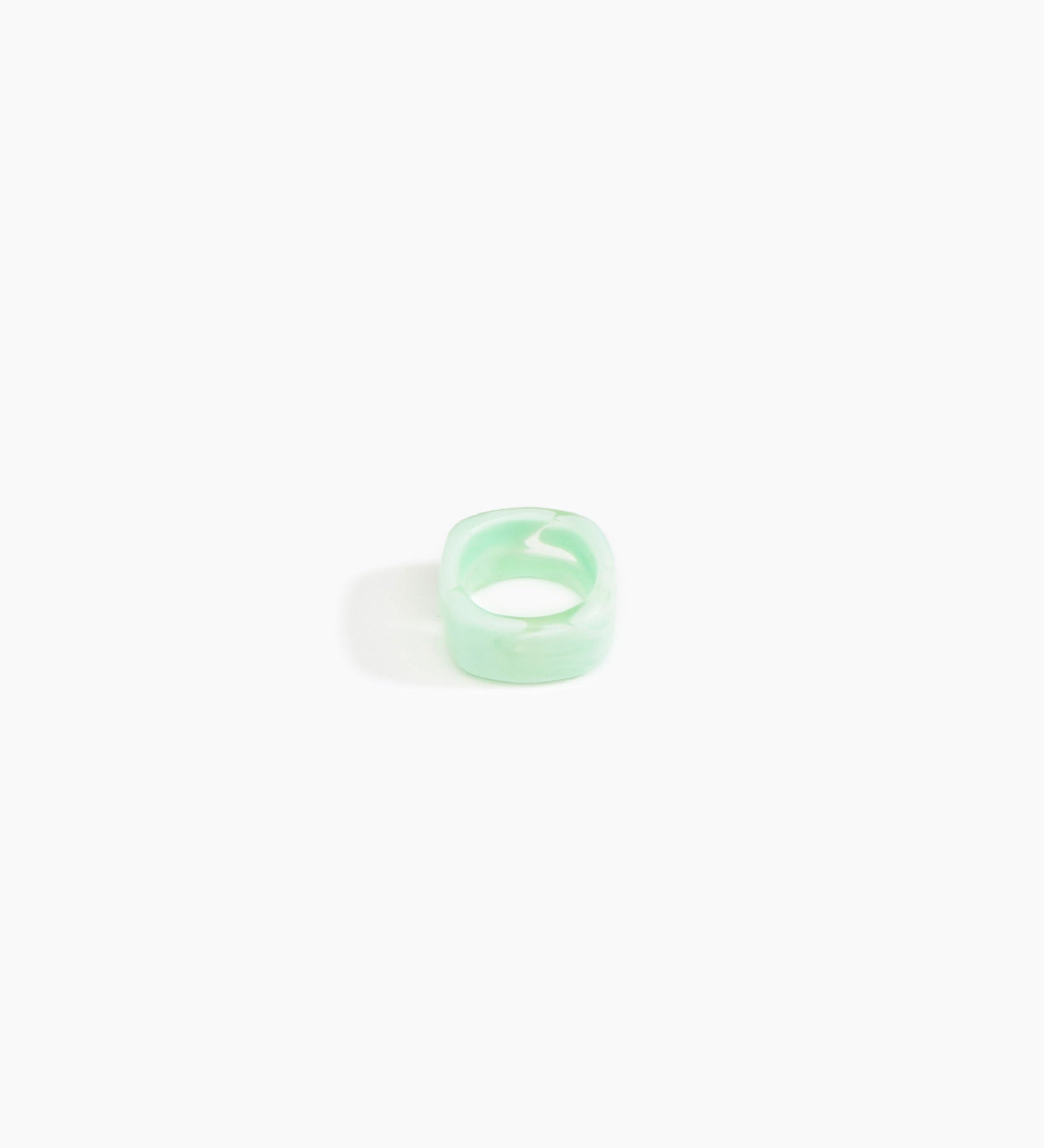 Dinosaur Designs Cube Ring Rings in Mint color resin with Wide Fit