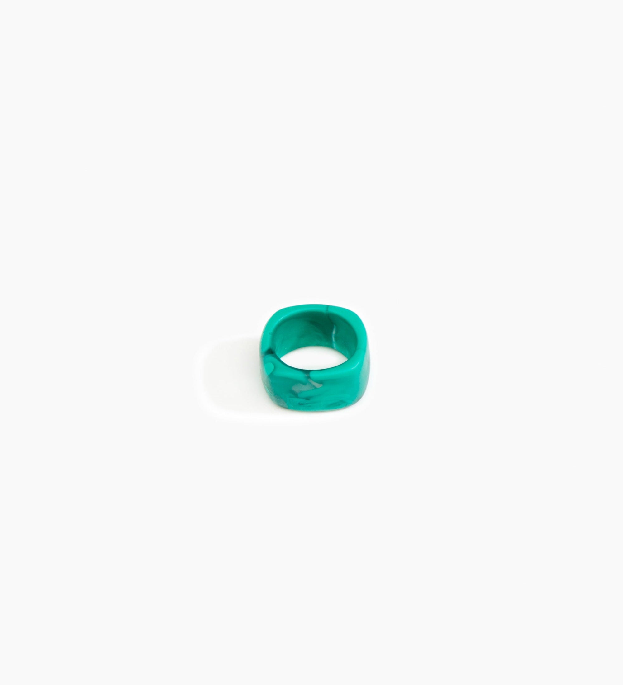 Dinosaur Designs Cube Ring Rings in Mineral Swirl color resin with Wide Fit