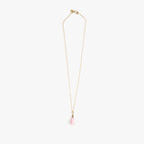 Dinosaur Designs Dew Drop Pendant Necklaces in Shell Pink color resin with Gold-Filled Material