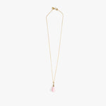 Dinosaur Designs Dew Drop Pendant Necklaces in Shell Pink color resin with Gold-Filled Material