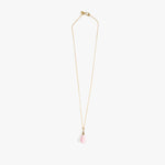 Dinosaur Designs Dew Drop Pendant Necklaces in Shell Pink Colour resin with Gold-Filled Material