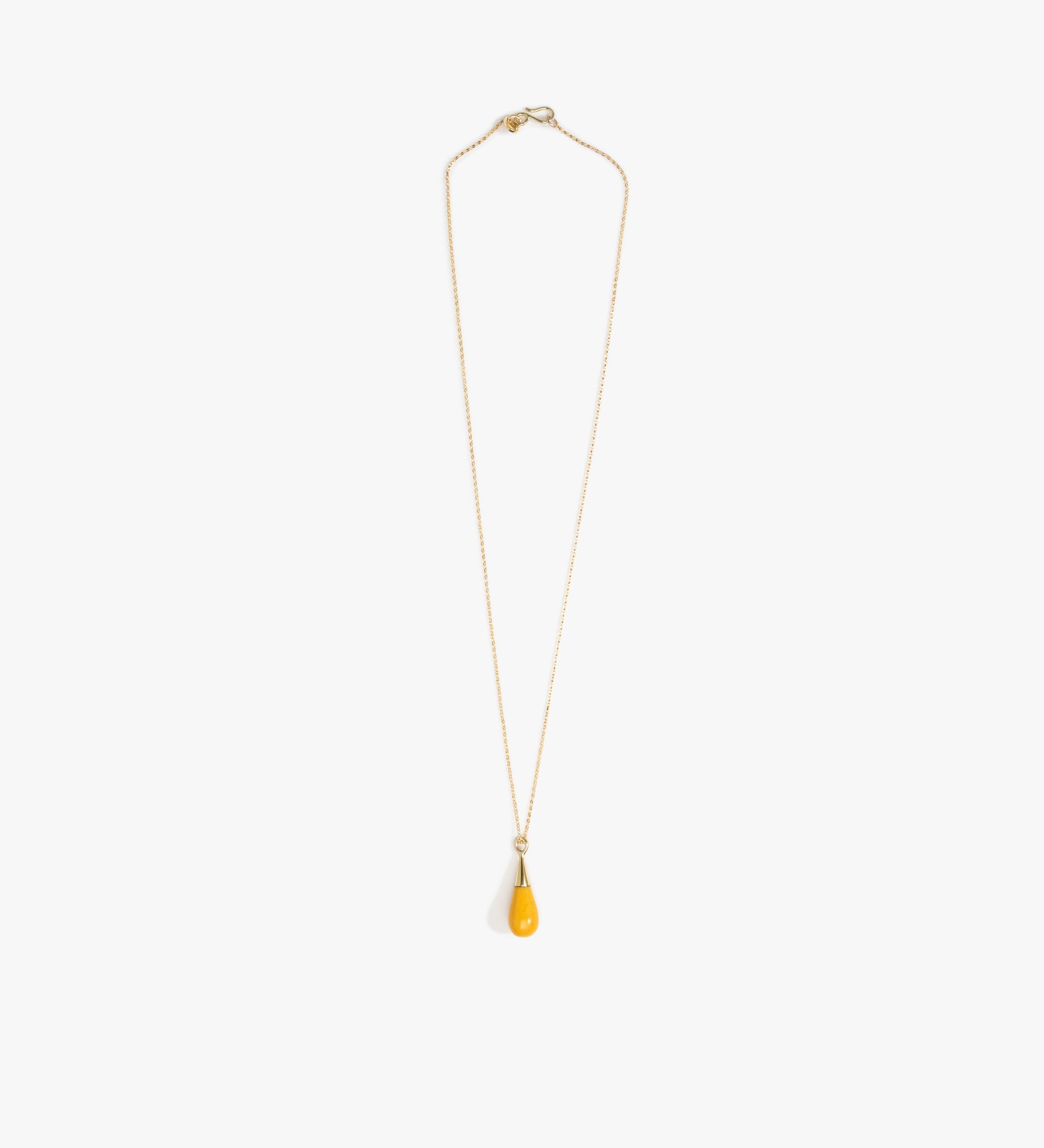 Dinosaur Designs Dew Drop Pendant Necklaces in Honeycomb color resin with Gold-Filled Material