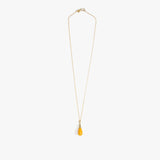 Dinosaur Designs Dew Drop Pendant Necklaces in Honeycomb Colour resin with Gold-Filled Material