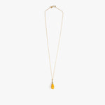 Dinosaur Designs Dew Drop Pendant Necklaces in Honeycomb color resin with Gold-Filled Material