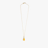 Dinosaur Designs Dew Drop Pendant Necklaces in Honeycomb color resin with Gold-Filled Material